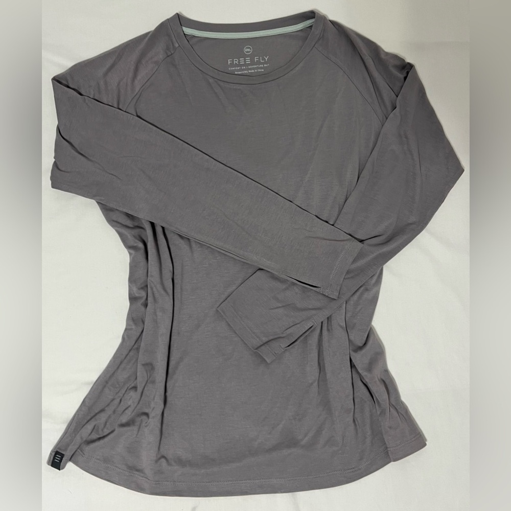 Free Fly Bamboo Long Sleeve Performance Top Gray XXL Women’s Athleisure Outdoor